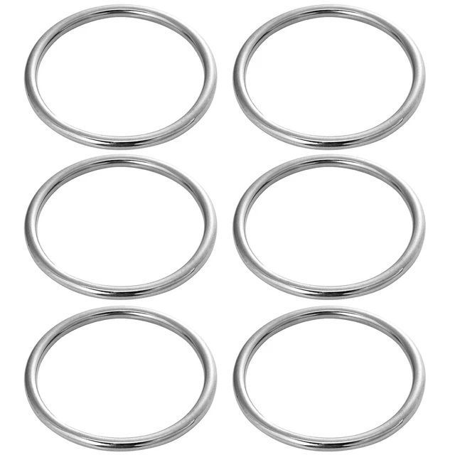 6pcs 3 inch Seamless Welding O-Ring 304 Stainless Steel Rings Smooth ...