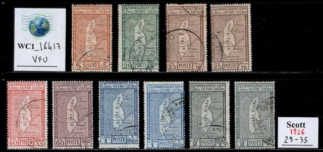 WC1_16417. ITALY COL.:OLTREGIUBA. 1926 ANNEXATION set. Sc 29-35. Used