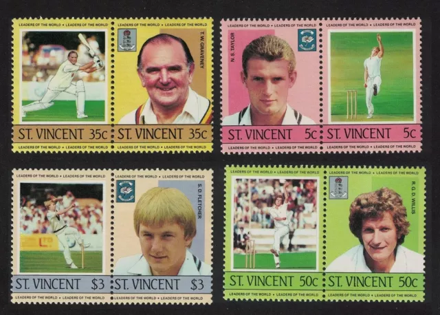 SALE St. Vincent Cricketers 8v 1985 MNH SG#842-849 Sc#995-998