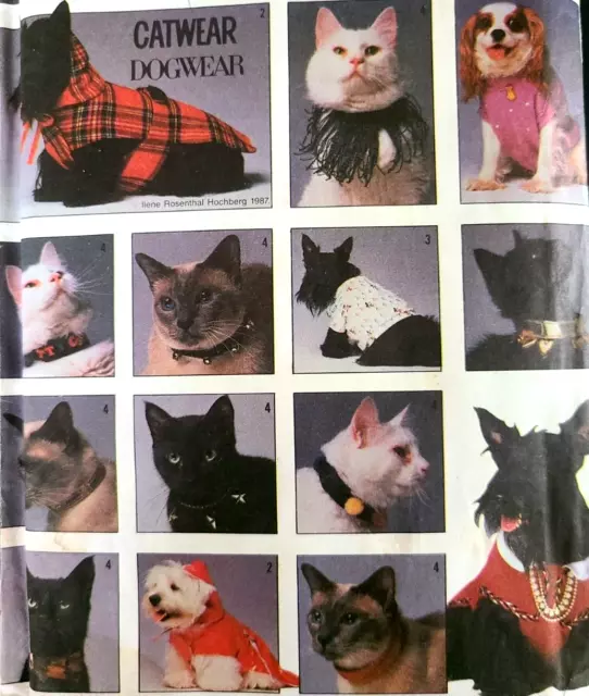 Uncut Simplicity 8416 Sew Pattern Pet Cat Dog Collars T-Shirts Coat Jacket Hat