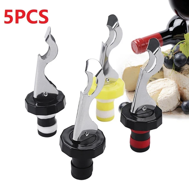5pcs / Set Acciaio Inox Tappi di Bottiglia Vino Bottiglia Sughero Vino Vuoto