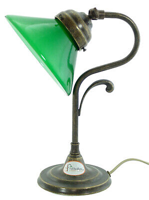 Lampada ottone invecchiato,lampade in stile ministeriale con vetro verde lmi7