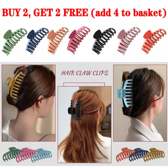 10 Colors Big Hair Claw Clips for Women Matte Large Strong Hold Jaw Clip UK