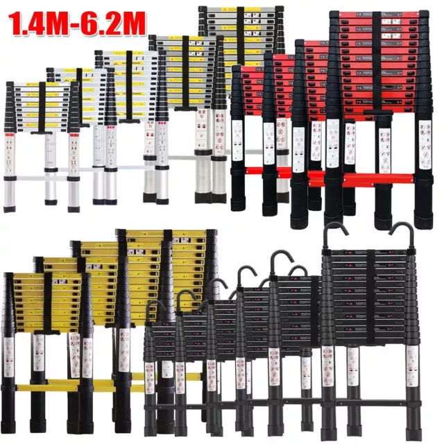 1.4M-6.2M Telescopic Ladder Extendable Step Ladder Folding Multi Purpose Ladders