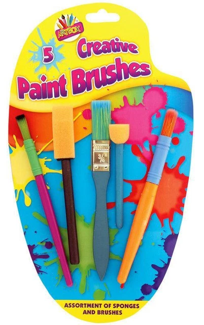 Infantil Niños 5X Creativo Esponja Pintura Pegamento Pinceles Set Artesanía