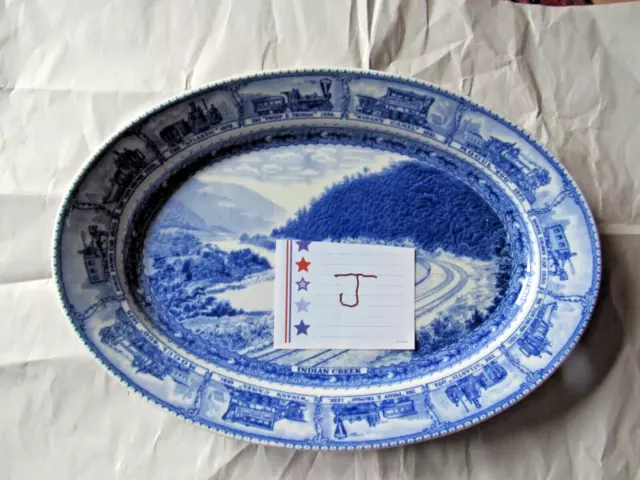 B & O Railroad China Platter Indian Creek Large 16x11" Lamberton Scammells
