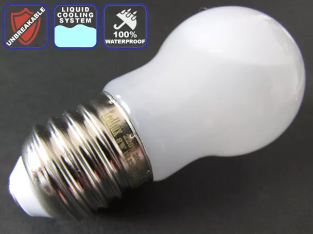 Lampada Led Sfera E27 8W=85W Antiurto Raffreddamento A Liquido Bianco Caldo 300