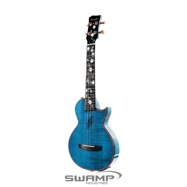 Enya E6 Solid Maple Tenor Ukulele with AcousticPlus Pickup - Blue
