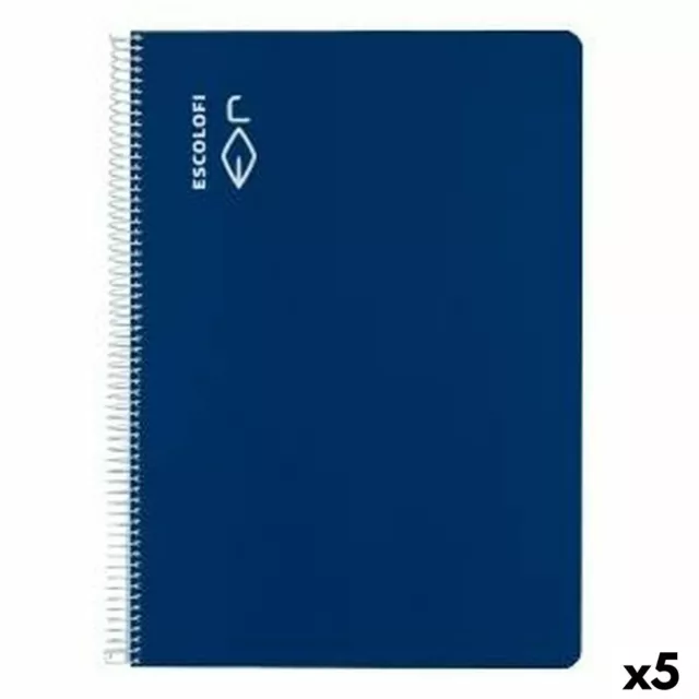 Notizbuch ESCOLOFI Blau A4 Din A4 40 Bettlaken [5 Stück]