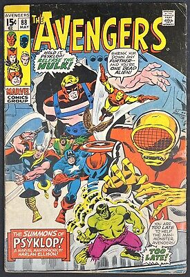 Avengers #88 5/71 - 1st Appearance of Psyklop; Continues in Incredible Hulk #140