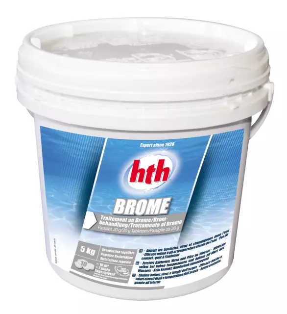 HTH BROME Pastilles 20g - 5kg | Brome Lent - Désinfection Régulière
