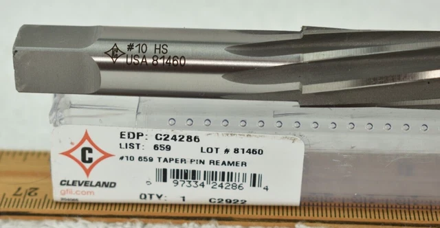 Cleveland #10 Taper Pin Reamer / C24286 /659 / 81460