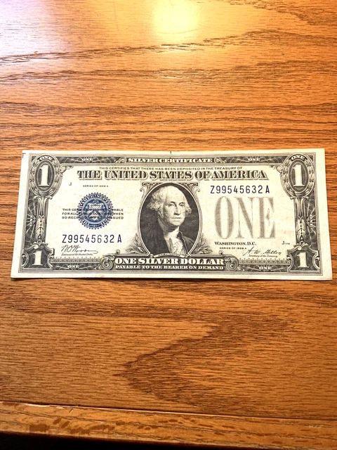 TWO 1928A $1 Silver Certificate / FUNNY BACK Blue Seal