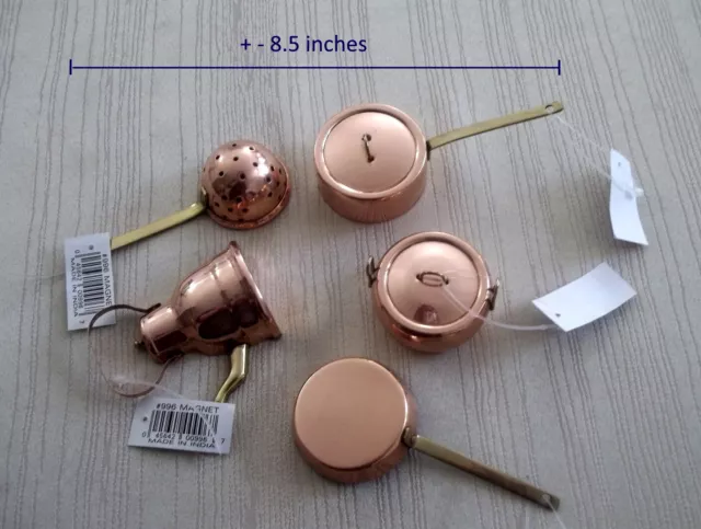 adorable imperfect CURIOS PANS POTS MINIATURE COPPER BRASS KITCHEN HOME DECOR