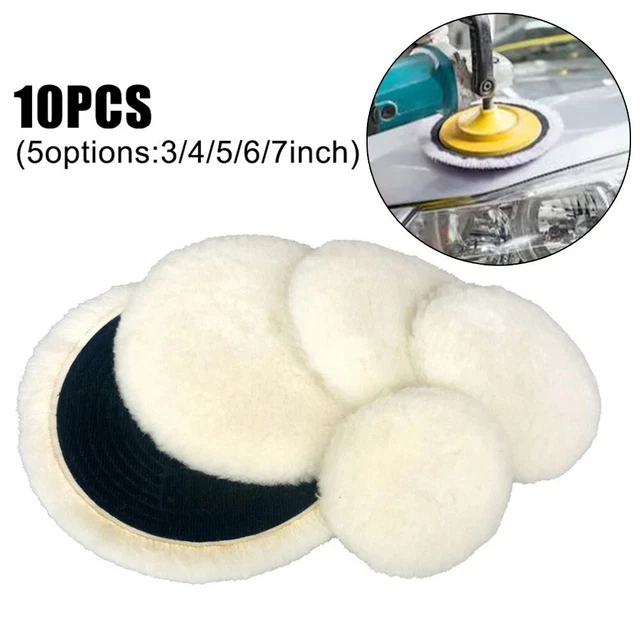 Car Polisher Buffing Pads Set of 10 Heavy Cut Woolen Pads Choose from 5 Sizes