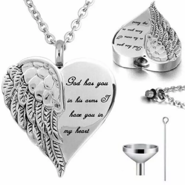 Urn Angel Wings Cremation Ashes Necklace Memorial Jewellery Keepsake Pendant Hot