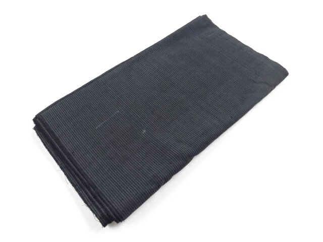 6575083: Japanese Kimono / Antique Araihari For Kimono / Tsumugi / Woven Stripe
