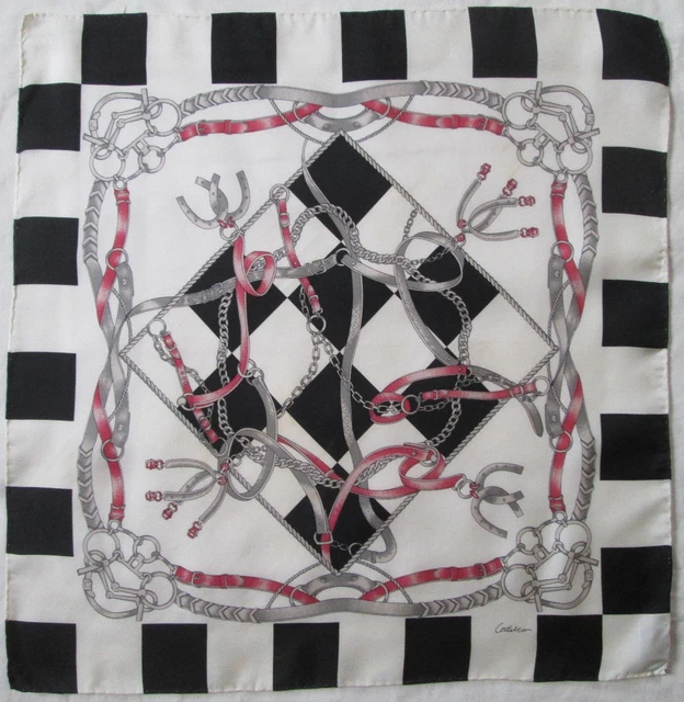 ESCADA BEAUTE Foulard coton TBEG vintage Scarf 46x46 cm