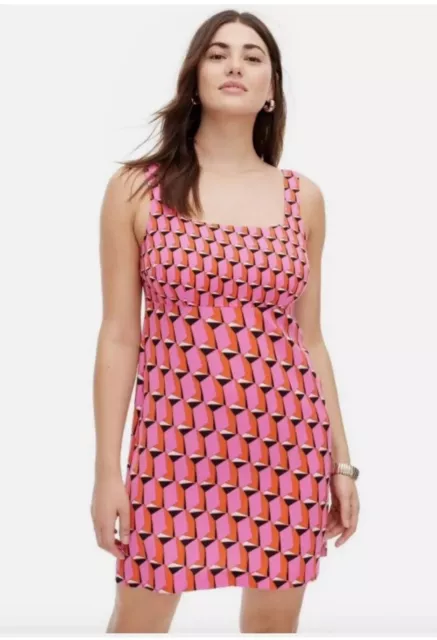 DVF Diane Von Furstenberg For Target Womens Shift Pink Modern Geo MiniDress 8