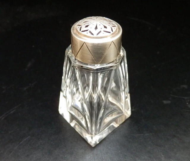 Ancienne Salière Métal Argenté Cristal