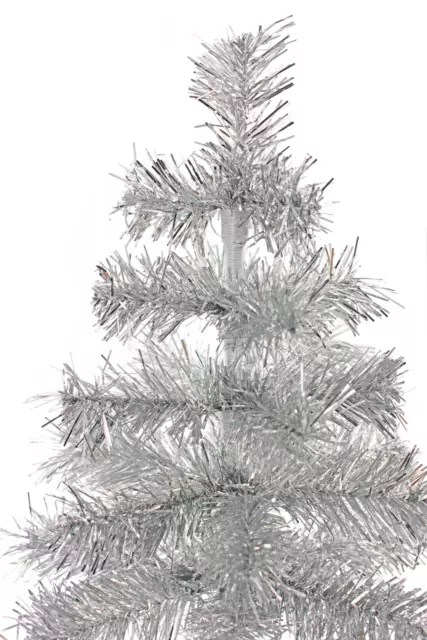 18'' Silver Christmas Tree Silver Feather Tinsel Tree Tabletop Holiday XMASS 2