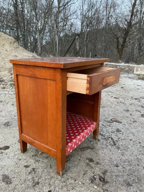 Petite table de nuit en bois Vintage 1950-60