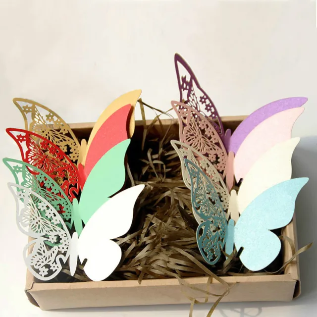 50 X Butterfly Table Mark Laser Cut Wine Glass Name Place Card Wedding Party