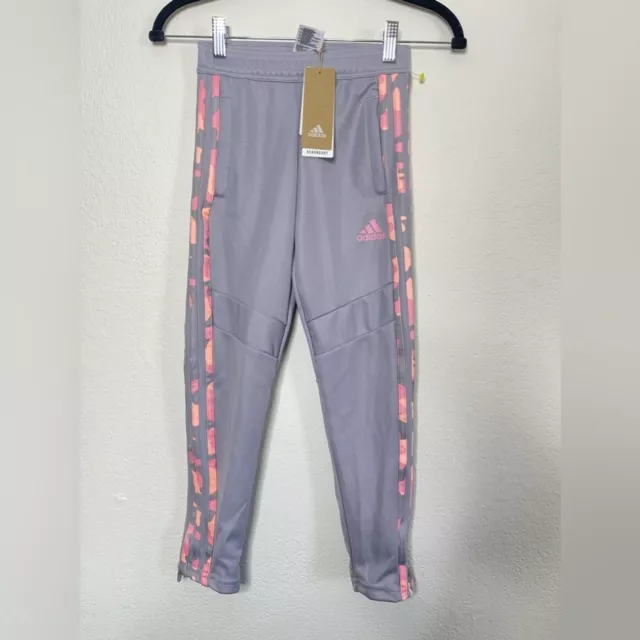 NWT Adidas Girls Tiro 19 Aeroready Training Pants Grey/Pink Camo Size XS