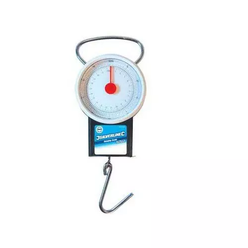 Silverline Colgante Balanza + Cinta Métrica 22kg Medición Herramienta Bricolaje