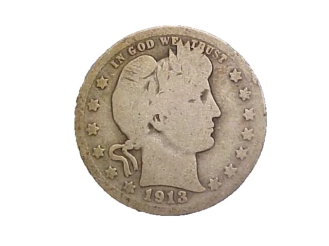 1913-D Barber Silver Quarter - Very Nice Circ Collector Coin!-c4868cxx