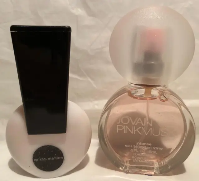 2 Coty Mini .375 oz. Women's Perfume EXCLAMATION & JOVAN PINK MUSK INTENSE