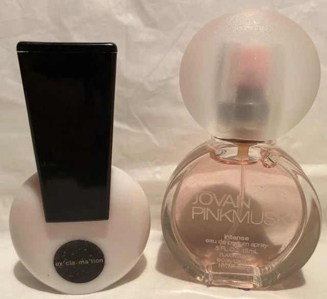 2 Coty Mini .375 oz. Women's Perfume EXCLAMATION & JOVAN PINK MUSK INTENSE 2 Coty Mini .375 oz. Women's Perfume EXCLAMATION & JOVAN PINK MUSK INTENSE