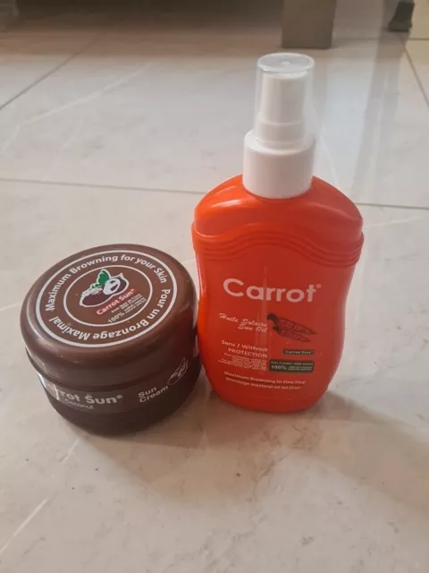 X2 Carrot Sun Tanning Oil 200ml Combo 1 Spray 1 Jar