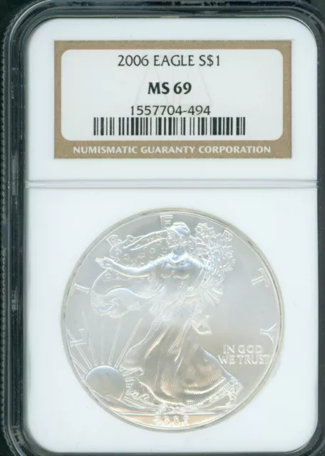 2006 American Silver Eagle ASE S$1 NGC MS69 MS-69 PQ+ BEAUTIFUL