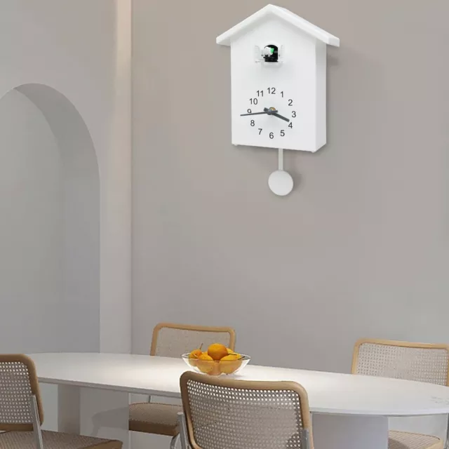 Modern Cuckoo Clock Bird Wall Clock House Quartz Decoration White Intelligent