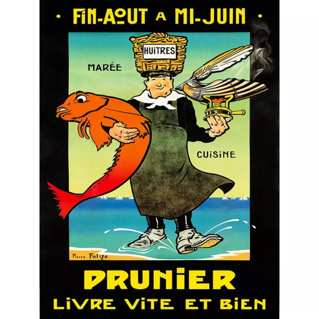 Advert Food Seafood Oyster Prunier France Cuisine Fine Art Print Poster 30X40 Cm