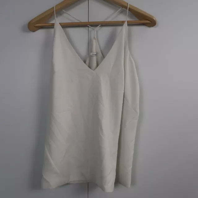 Sheike Womens Camisole Blouse Size 10 White V-Neck Sleeveless Top