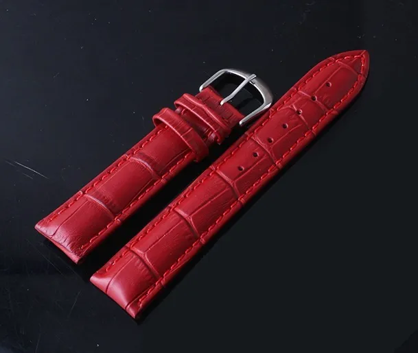 Cinturino In Pelle Universale Ricambio Per Orologio Larghezza 20mm Rosso lac