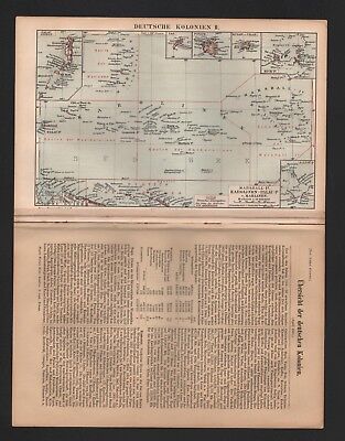 Landkarte map 1900: DEUTSCHE KOLONIEN I/II. Übersicht Deutsche Kolonien. 3