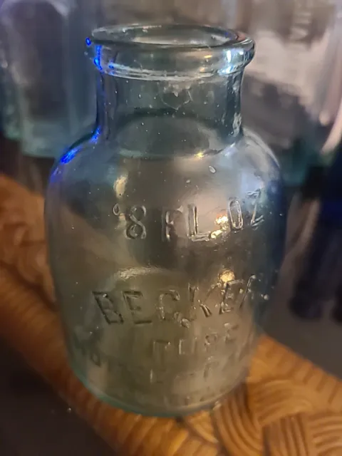 Beckers Pure Horse Radish 8 Fl Oz Embossed Glass Bottle