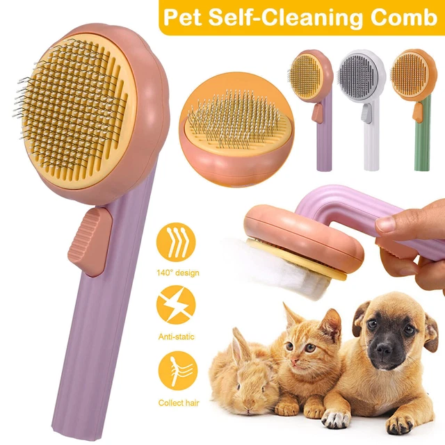 Pet Hair Remover Dog Cat Comb Grooming Massage Deshedding Self Cleaning Brush