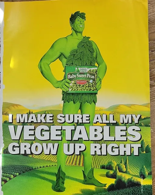1999 Green Giant Baby sweet Peas I Make sure my vegetables grow up right Ad