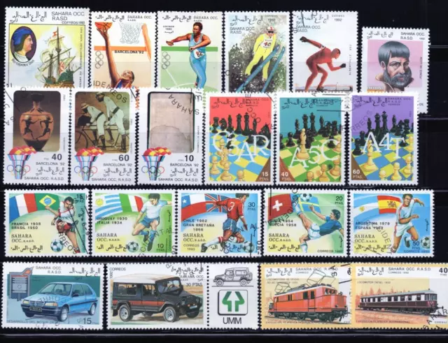 Sahara OCC timbres oblitérés lot sportif 02