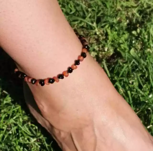 Genuine Baltic Amber Adult Anklets - Beads Knotted sizes 20-30 cm, 7 colours