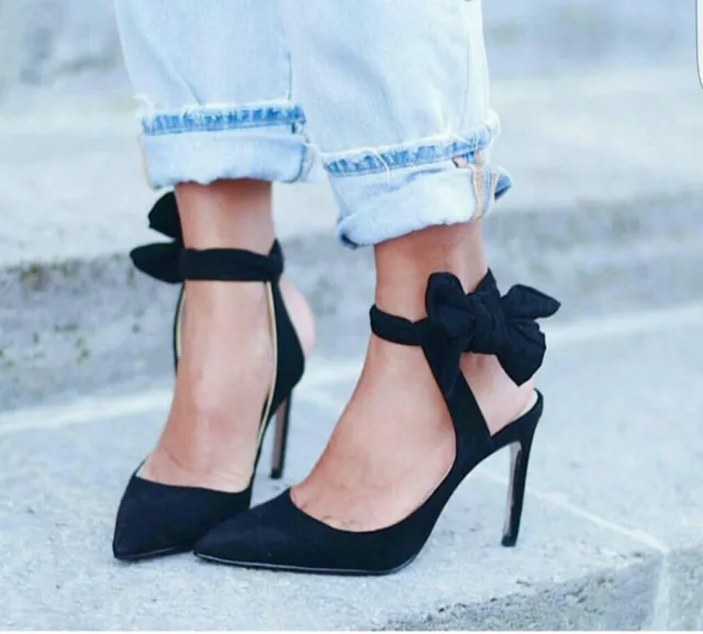 Zara | Shoes | Zara Slingback Heels With Bow Fuchsia | Poshmark