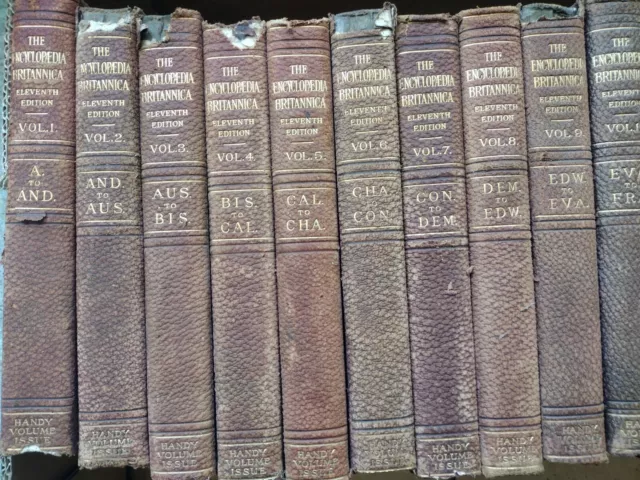 Rare 11th edition 1910 Encyclopedia Britannica Handy Edition 19vols. A to ODD FC