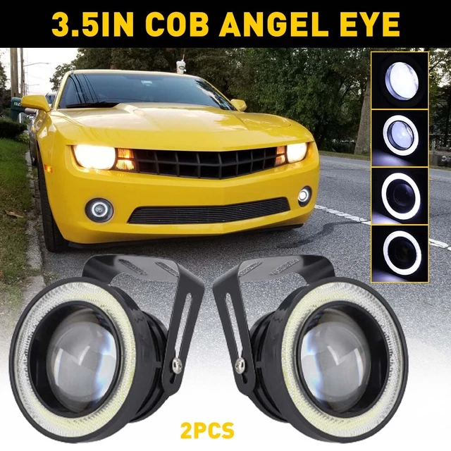 2X 3'' COB LED Fog Light Projector Car White Angel Eyes Halo Ring DRL Lamp Light