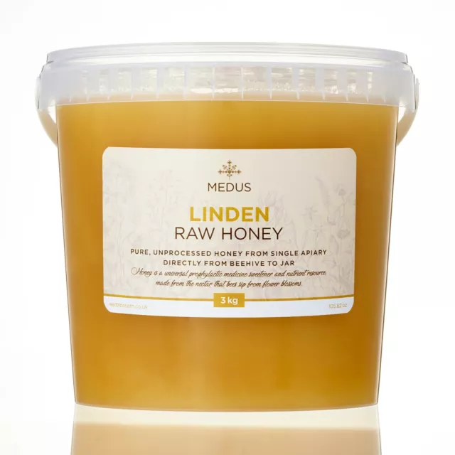 LINDEN Lime BASSWOOD Raw Honey 3-12kg NATURAL sweetener Unpasteurized Unheated