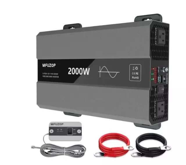 Reiner Sinus Wechselrichter 24V 230V Inverter Spannungwandler 2000W 4000W USB-C