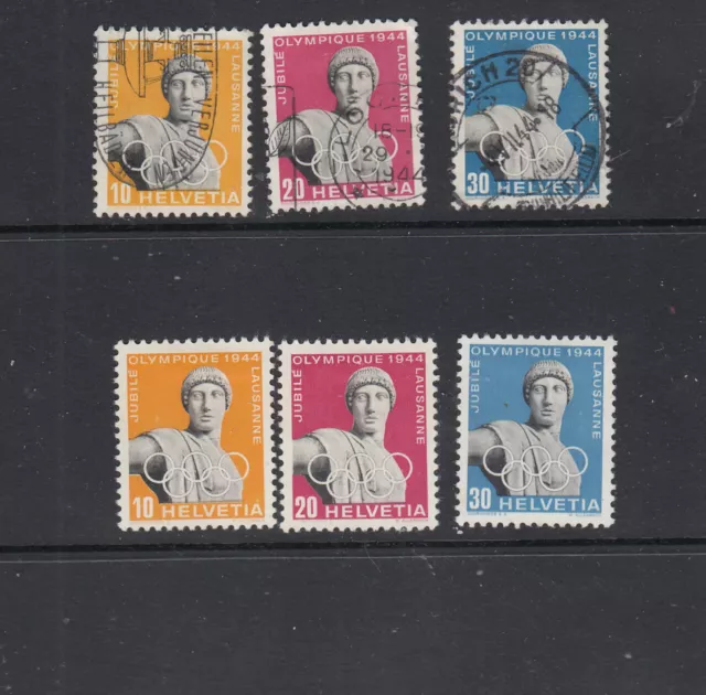 Schweiz 1944 Olympiade Michel 428/430 (postfrisch und gestempelt)